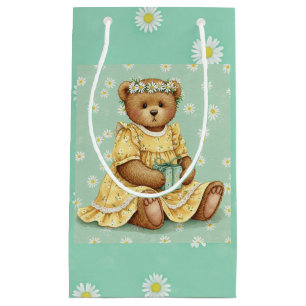 Teddy in a Yellow Dress, by Natasha Us Small Gift Bag