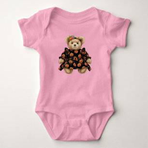  Teddy in Velvet Dress, Halloween, Author Natasha  Baby Bodysuit