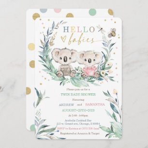 Teddy Koala Baby Shower Template For Boy and Girl