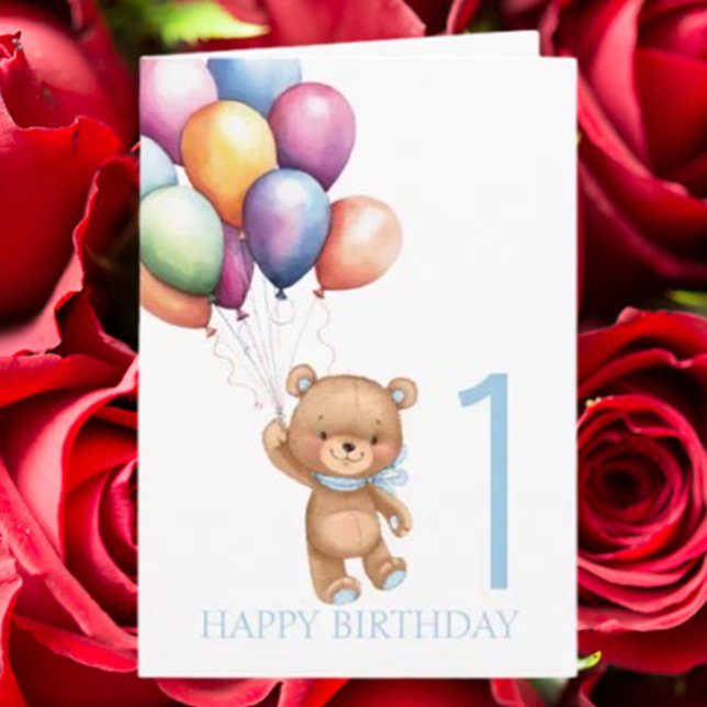 Teddy  Little One’s First Birthday Card (Celebrate your little teddy’s first birthday with a heartfelt card that captures love and joy)