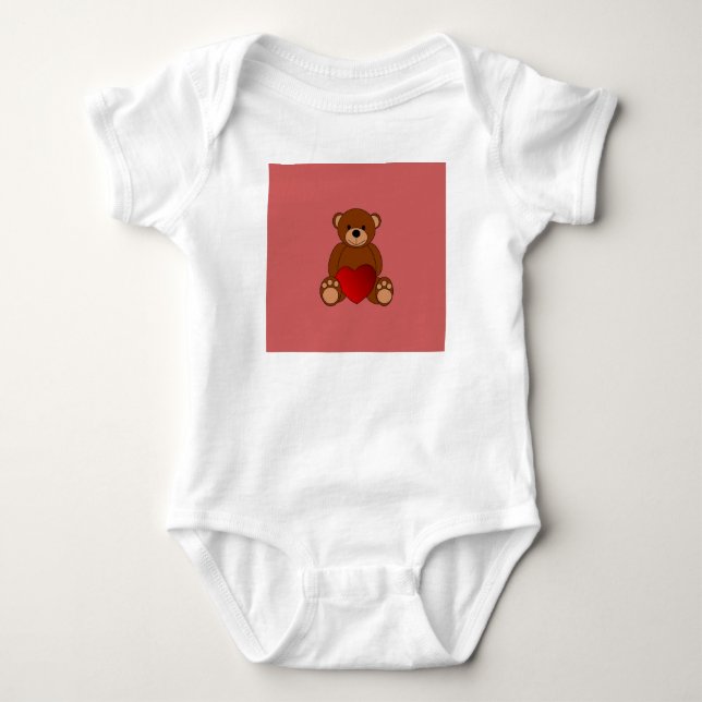 Teddy Love Baby Bodysuit (Front)