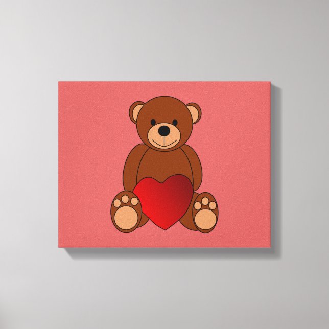 Teddy Love Canvas Print (Front)