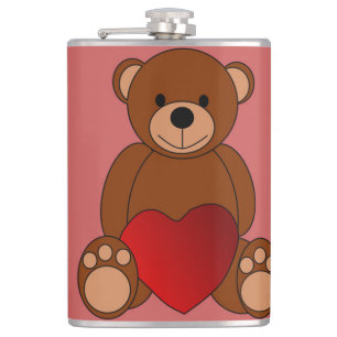 Teddy Love Hip Flask