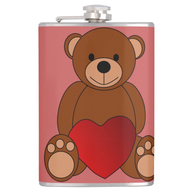 Teddy Love Hip Flask (Front)
