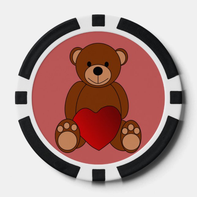 Teddy Love Poker Chips (Front)