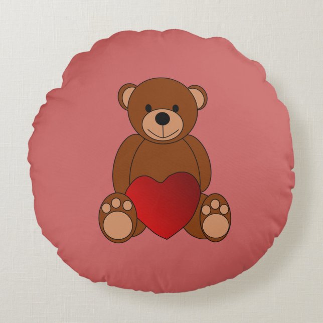 Teddy Love Round Cushion (Front)