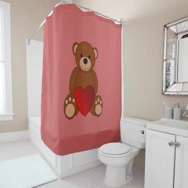 Teddy Love Shower Curtain (In Situ)