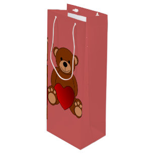 Teddy Love Wine Gift Bag