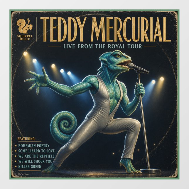 Teddy Mercurial Album: a Parody Window Cling (Sheet)