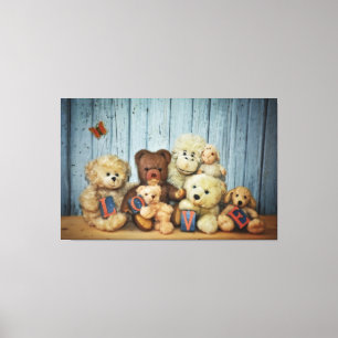Teddy mit Freunde Canvas Print