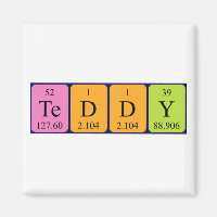 Teddy periodic table name magnet