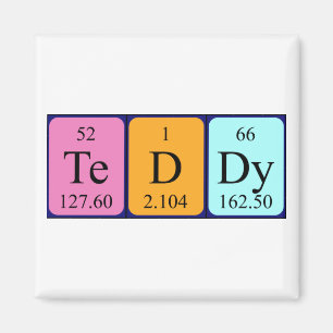 Teddy periodic table name magnet