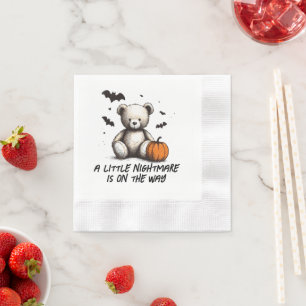Teddy Pumpkin Baby Shower Napkin