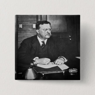 Teddy Roosevelt at Work in 1912 15 Cm Square Badge