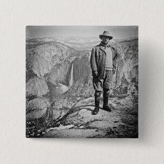 Teddy Roosevelt Glacier Point Yosemite Valley CA 15 Cm Square Badge