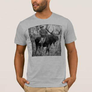 Teddy Roosevelt Riding A Bull Moose T-Shirt