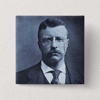 Teddy Roosevelt Vintage Glass Magic Lantern Slide 15 Cm Square Badge