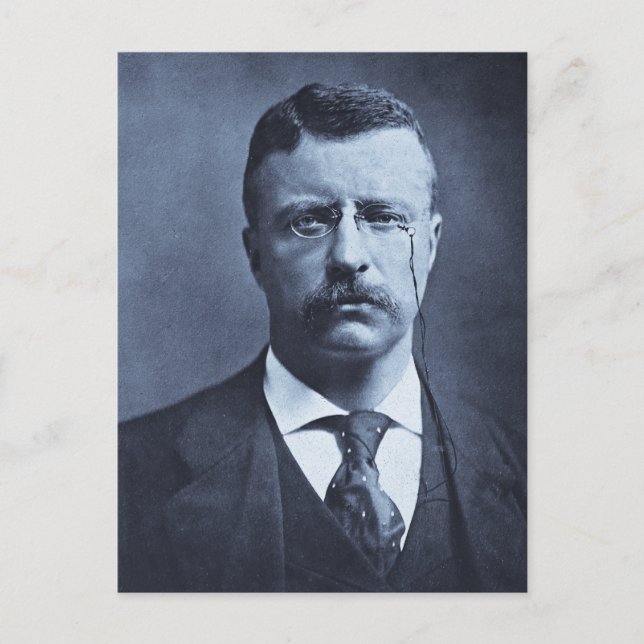 Teddy Roosevelt Vintage Glass Magic Lantern Slide Postcard (Front)