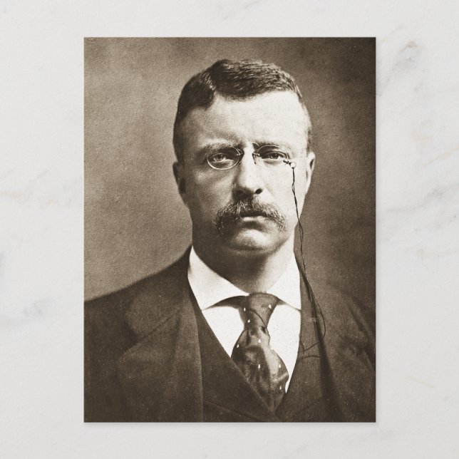 Teddy Roosevelt Vintage Glass Magic Lantern Slide Postcard (Front)