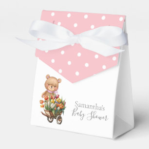 Teddy Rustic Floral Pink Bearly Wait Poka Dots Favour Box