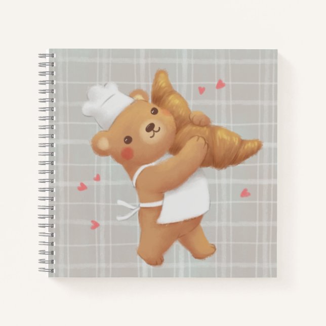 Teddy the Baker with Croissant Notebook (Front)