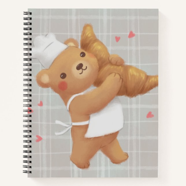 Teddy the Baker with Croissant Notebook (Front)