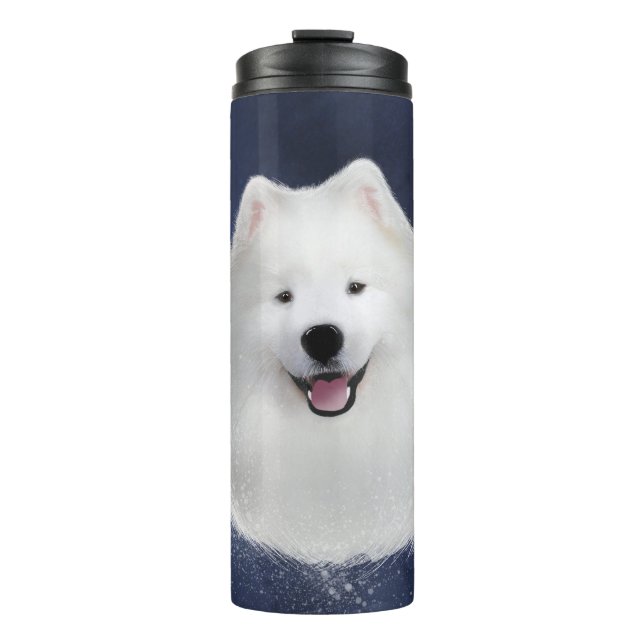 Teddy the samoyed thermal tumbler (Front)