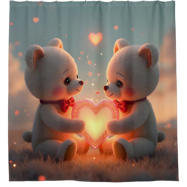 Teddy Time Together Shower Curtain (Front)