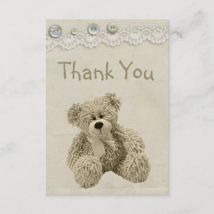 Teddy Vintage Lace Print Thank You