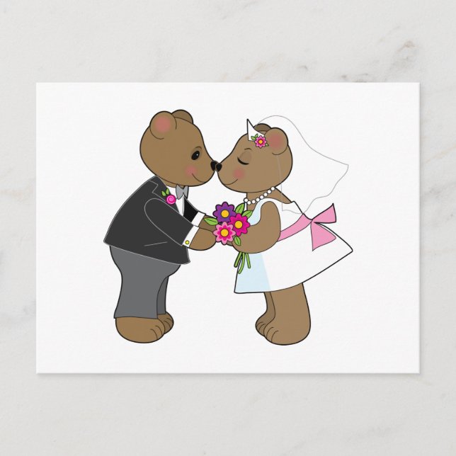 Teddy Wedding Postcard (Front)