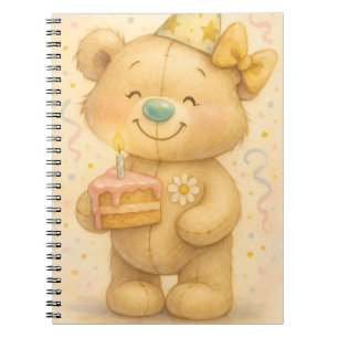Teddy with a Cake by Natasha Us  Notebook