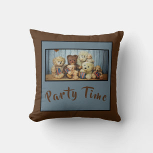 Teddy with friends  Party Time   - Cushion