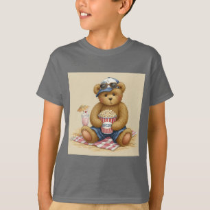 Teddy with Popcorn on the Beach by Natasha Us T-Shirt