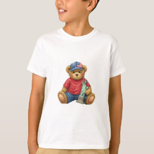 Teddy with the Statue of Liberty, by Natasha Us T-Shirt