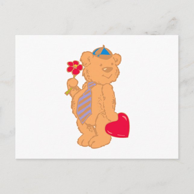 Teddybär Herz teddy bear heart Postcard (Front)