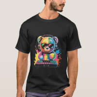 Teddybear DJ on Turntables EDM Synthesizer Rave Mu