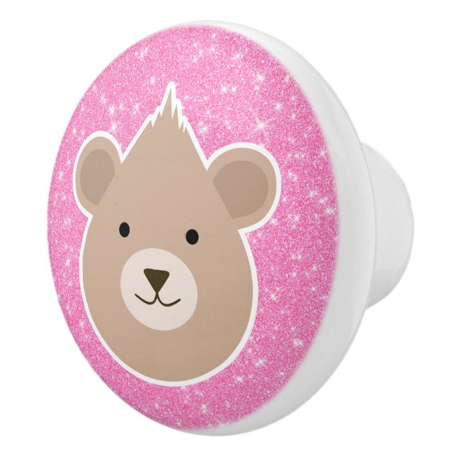 Teddybear Glitter Ceramic Knob (Right)