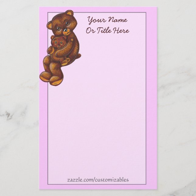 Teddybear Hug Stationery (Front)