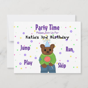 Teddybear Party Time Invitation