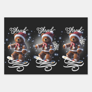 TeddyBear Snowboard/3 Wrapping Papers/Flat Sheets