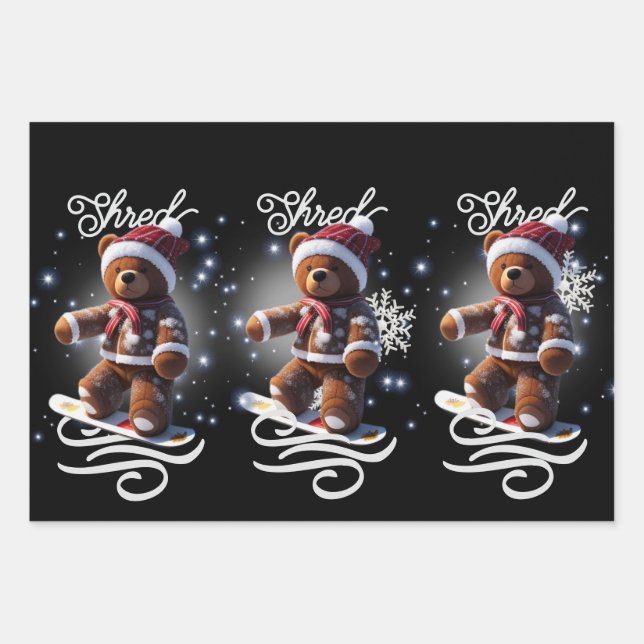 TeddyBear Snowboard/3 Wrapping Papers/Flat Sheets (Front)