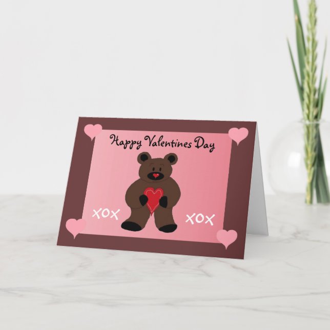 Teddybear Valentine Holiday Card (Front)
