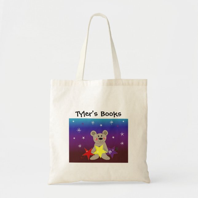 Teddybear with Stars Book Bag (Front)