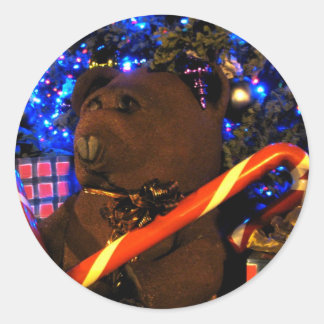 Teddys Christmas I Classic Round Sticker
