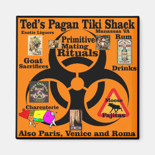 Ted's Pagan Tiki Shack Primitive Mating Rituals Magnet
