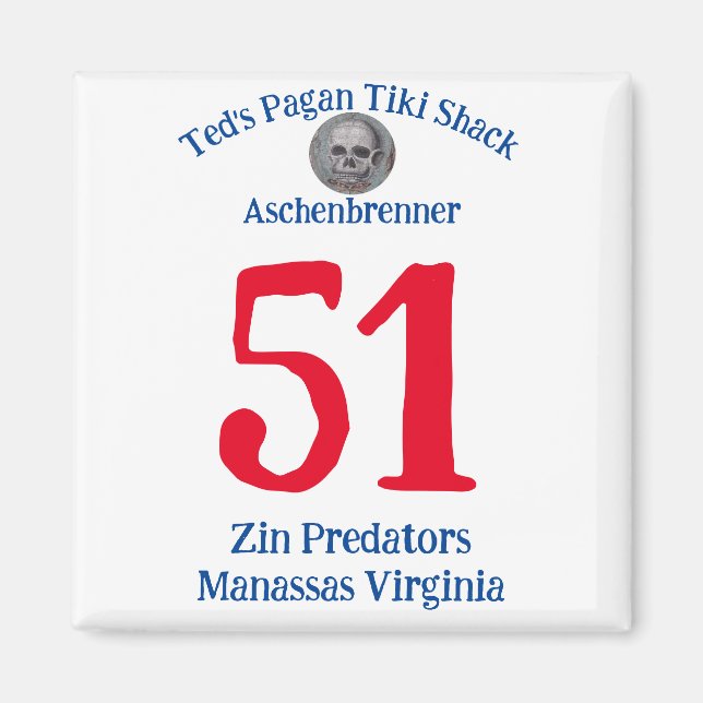Ted's Pagan Tiki Shack Zin Predators Manassas VA Magnet (Front)