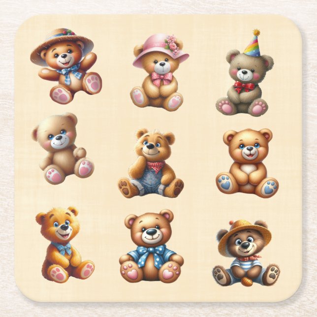 Teds Square Paper Coaster (Front)