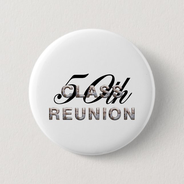 TEE 50th Class Reunion 6 Cm Round Badge (Front)