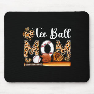 Tee Ball Cute Mum Leopard Costume Baseball Mother' Mouse Mat