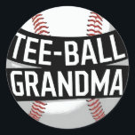 Tee-Ball Grandma Teeball Grandmother Classic Round Sticker<br><div class="desc">A cool tee-ball Grandma design t-ball Matching Family for any grandmother who enjoys watching her grandchildren play tee-ball,  for christmas,  mother´s day or birthday,  or other occasions.</div>